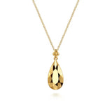 14K Y Gold Teardrop Etched Pendant