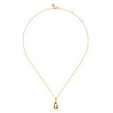 14K Y Gold Teardrop Etched Pendant