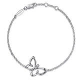 SS 0.02ct 7" White Sapphire Butterfly Bracelet