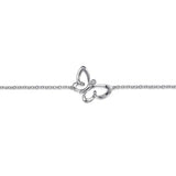 SS 0.02ct 7" White Sapphire Butterfly Bracelet