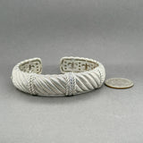 Estate Judith Ripka SS CZ Cuff Bracelet