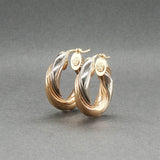 Estate 14K TT Gold 20.10mm Huggie Earrings