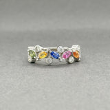 Estate 14K W Gold 0.69ctw Sapphire & 0.26ctw Diamond Ring