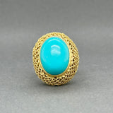Estate 18K Y Gold 8.52ct Turquoise Ring