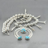 Estate SS Turquoise Squash Blossom Necklace