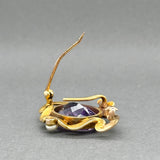 Estate 16K Y Gold Art Nouveau 6.68ct Amethyst & Pearl Pin