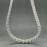 Estate 14K W Gold 10.21ctw G-I/VS2-SI1 Diamond Riviere Tennis Necklace