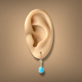 Estate 14K Y Gold Faux Turquoise Drop Earrings