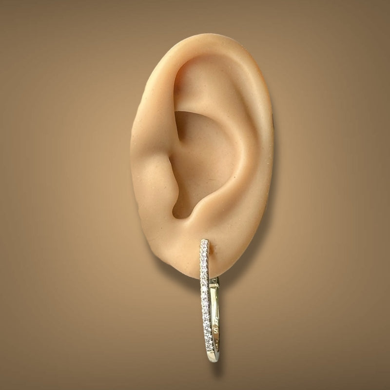 14K Y Gold 0.48ctw Diamond Hoop Earrings