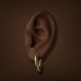 Estate 14K Y Gold 22.11mm Oval Hoop Earrings