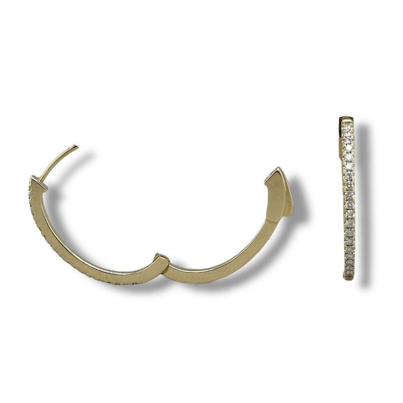 14K Y Gold 0.48ctw Diamond Hoop Earrings