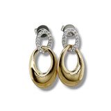 14K Two-Tone 0.23ctw G/SI1 Double Oval Diamond Earrings
