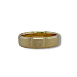 14K Y Gold 6mm Brushed Finish with High Polished Edging Wedding Band 10