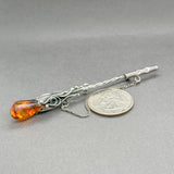 Estate SS Amber Large Stick Pin