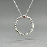 Estate 18K W Gold 0.24ctw I-J/VS2-SI1 Diamond Circle Pendant