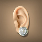 Estate David Yurman SS 14 Pearl Cookie Earclips