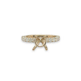 14K Y Gold 0.75ctw G/I1 12 Stone Diamond Mounting