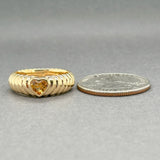 Estate Tiffany & Co. 18K Y Gold Citrine Heart Ring