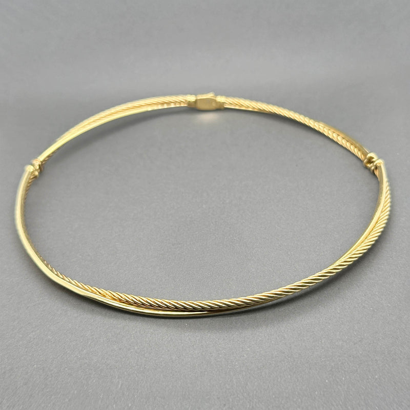 Estate David Yurman 18K Y Gold Crossover Collar Necklace
