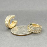 Estate 14K Y Gold 0.93ctw I-J/SI2-I1 Diamond Huggie Earrings