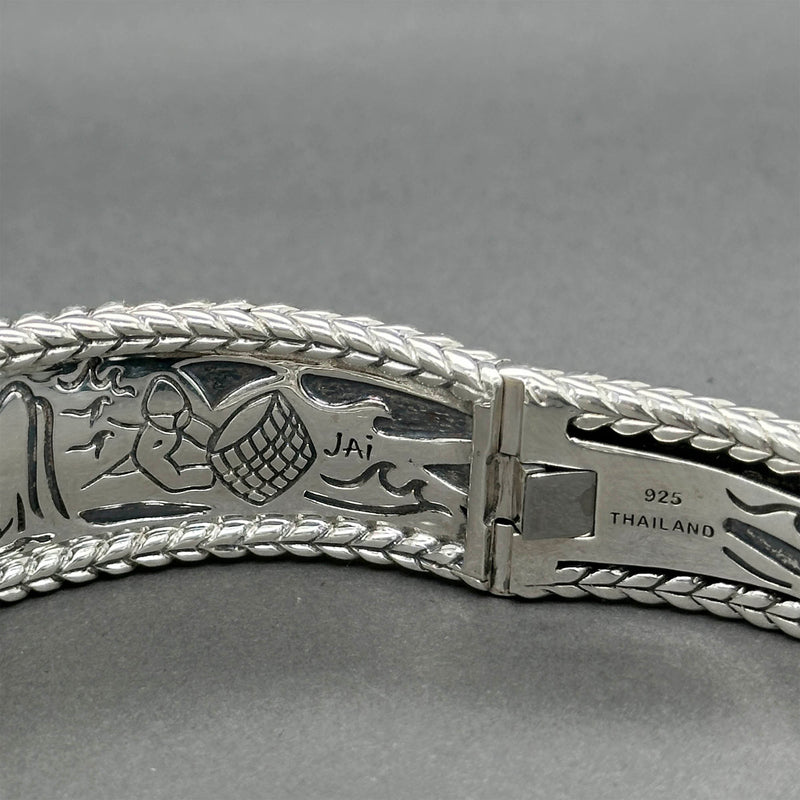 Estate SS Jai Freshwater Pearl Cuff Bracelet