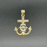 Estate 10K TT Gold 32.14mm Anchor Cross Pendant
