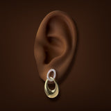 14K Two-Tone 0.23ctw G/SI1 Double Oval Diamond Earrings