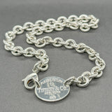 Estate Tiffany & Co. SS Oval Tag Necklace