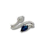 18K W Gold 0.91ct Sapphire and 0.28ct H/SI1 Diamond Ring