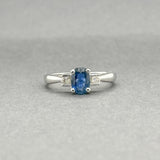 Estate 14K W Gold 0.84ct Sapphire & 0.11ctw Diamond Ring