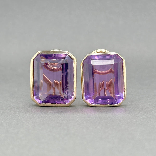 Estate 14K Y Gold 24.58ctw Amethyst Clip On Earrings