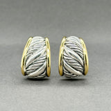 Estate David Yurman SS 18 Tapered Cable Earrings