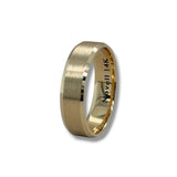 14K Y Gold 6mm Brushed Finish with High Polished Edging Wedding Band 10