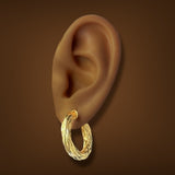 Estate 18K Y Gold 25mm Twisted Hoop Earrings