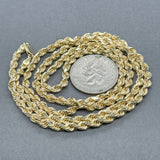 Estate 14K Y Gold 3.8mm 26” Rope Chain