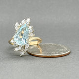 Estate 14K TT Gold 2.45ct Aquamarine & 0.30ctw G-H/VS2-SI1 Diamond Ring