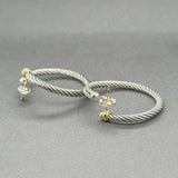 Estate David Yurman SS 18 Cable Torque Hoop Earrings