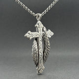 Estate Scott Kay SS Angel Wing Cross Pendant
