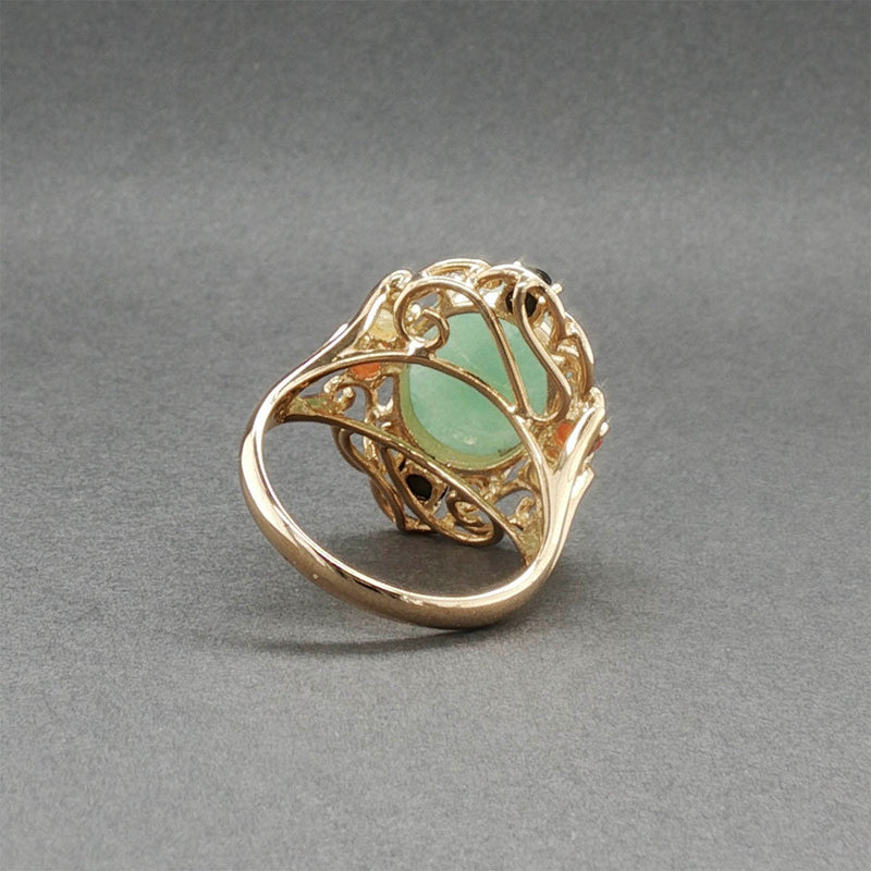 Estate 14K Y Gold 3.71ctw Jadeite Ring
