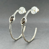 Estate John Hardy SS 1.56ctw Quartz Batu Bamboo Hoop Earrings