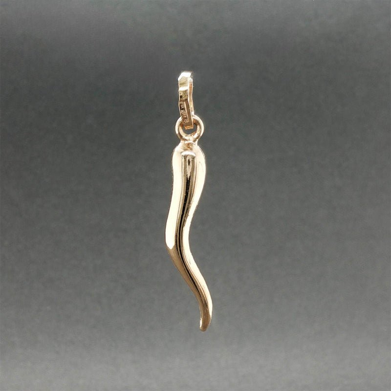 Estate 18K Y Gold 22.75mm Italian Horn Pendant