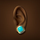Estate David Yurman SS 18 8.04ctw Turquoise Albion Earrings