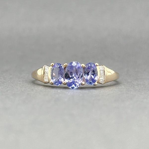 Estate 10K Y Gold 0.88ctw Tanzanite & 0.06ctw Diamond Ring