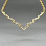 Estate 18K Y Gold 2.10ctw G-H/SI1-2 Diamond Chevron Necklace