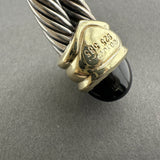 Estate David Yurman SS 14 7.08ctw Onyx Double Cable Cuff Bracelet
