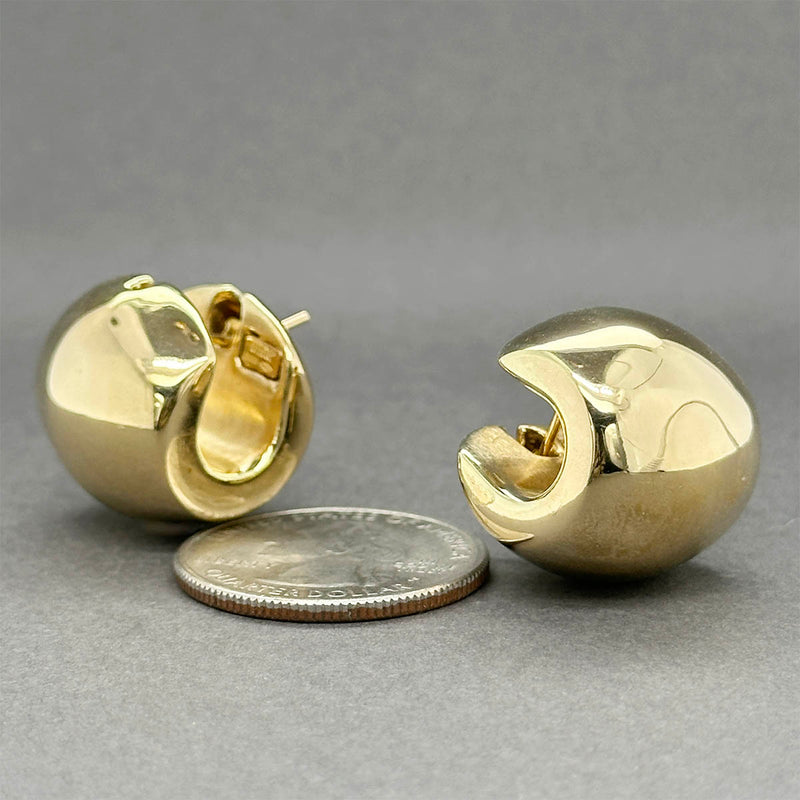 Estate 18K Y Gold 20.77mm Wide Huggie Earrings