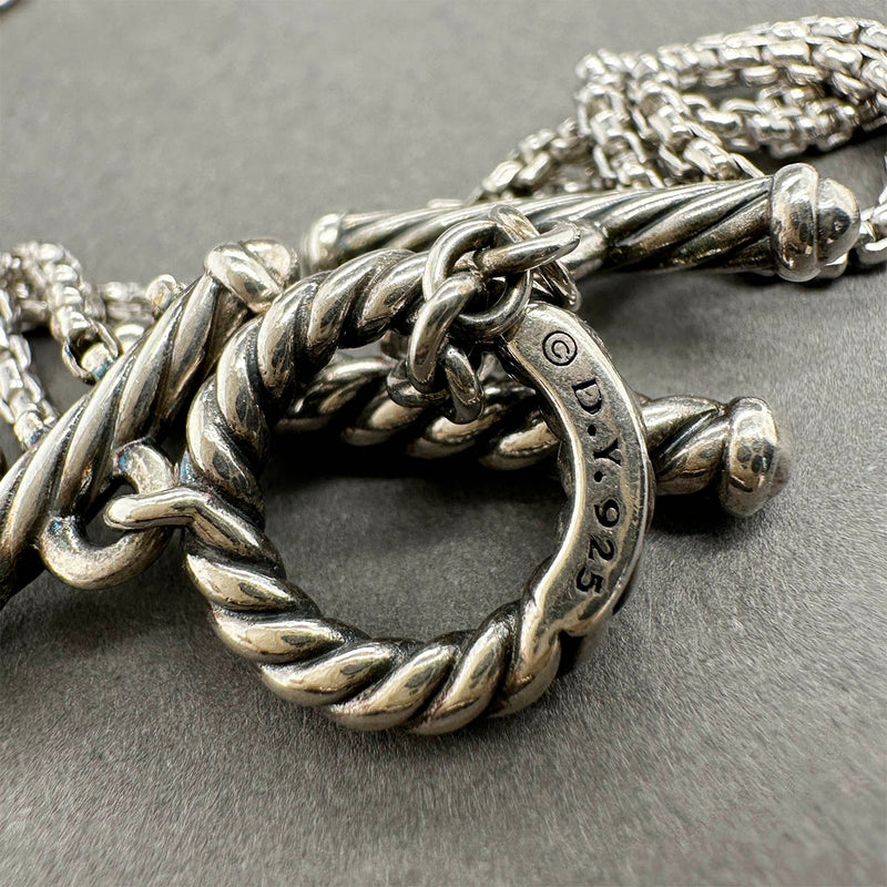 Estate David Yurman SS 5 Chain Station Necklace