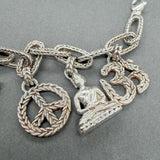 Estate John Hardy SS Carved Faith Charm Bracelet