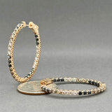 Estate Levian 14K R Gold 3.13ctw Diamond Oval Layer Cake In/Out Hoop Earrings
