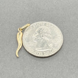 Estate 18K Y Gold 24.6mm Italian Horn Pendant